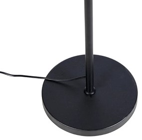 Stojaca lampa čierna s tienidlom z zamatu Peacock so zlatom 35 cm - Parte