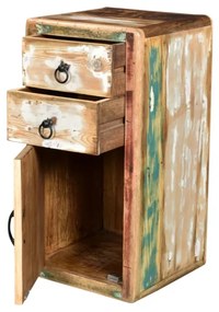 furniture-nabytek.cz - Masívna kúpeľňová spodná skrinka Calcutta z recyklovaného dreva, lakovaná, viacfarebná – 35×35×70 cm
