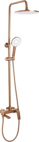 Rea Avalon, sprchová súprava s dažďovou hlavovou a ručnou hlavicou, medená matná, REA-P2418