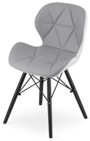 Jedálenská stolička LAGO ekokoža, sivá / biela / čierna