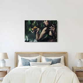 Obraz pôvabnej ženy s motýľom (90x60 cm)