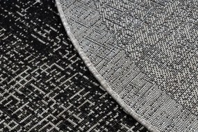 Koberec SIZAL FLOORLUX kruh 20401 Ramka čierny/strieborný