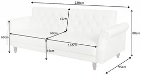Dizajnová sedačka Scarlet Belle II - 220 cm rozkladacia - prírodná