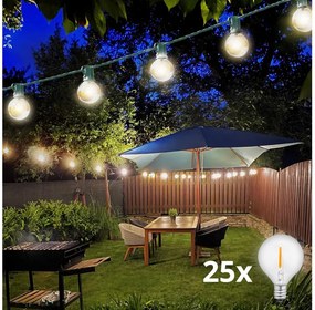 Brilagi -LED Vonkajší dekoratívny reťaz GIRLANDA 25xE12 20m zelená IP44 teplá biela