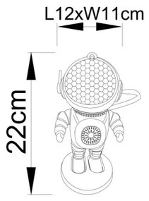 Globo 28084 - LED RGB stolná lampa COSMO LED/6W/5V astronaut biela