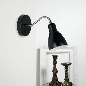 NORDLUX Kovové nástenné svietidlo s vypínačom CYCLONE, 1xE14, 15W, čierne