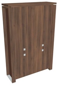 Vysoká skriňa Verno+ S 140 x 46 x 210 cm, delená, orech / hnedá
