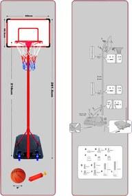 JOKOMISIADA Tabuľa na basketbalový kôš + lopta s pumpou SP0701