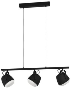 Eglo 390046 - Luster na lanku UPANEMA 3xE27/28W/230V čierna