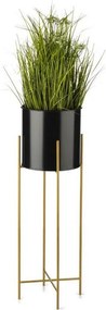 Stojan na kvety 75x17 cm čierna/zlatá