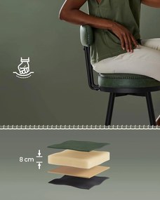 VASAGLE EKHO – Sada 2 barových stoličiek z umelej kože, otočné, LBC089 Farba: čierna