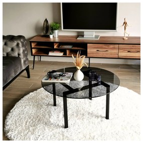 Čierny Konferenčný stolík Balance 75 × 75 × 42 cm HANAH HOME