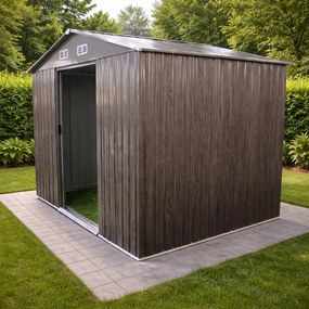 Záhradný domček BestBerg BBSH-608WT / 5,3 m² / 205 x 257 x 202 cm / dekor tmavé drevo/taupe