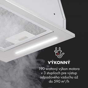 Klarstein Down Under 60, digestor, 60 cm, vstavaný, 590 m³/h, LED, nehrdzavejúca oceľ