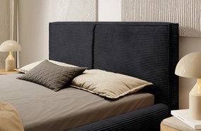 Posteľ Inez 180x200 cm, čierna štruktúrovaná látka