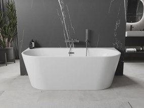 Mexen Oval+, voľne stojaca vaňa ku stene 170 x 80 cm, biela lesklá, brúsený grafit prepad, 52681708000-66