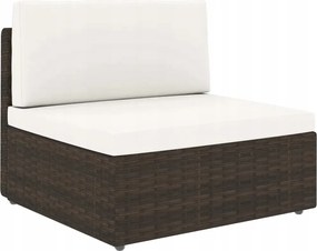 vidaXL 8-dielna záhradná sedacia súprava, vankúše, Pe ratan, hnedá