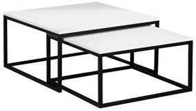 SADA 2x Konferenčný stolík DUAL biela/čierna