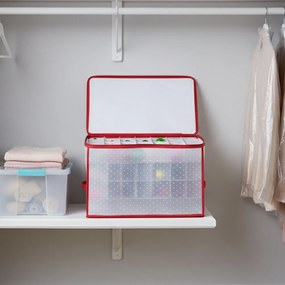 VILDE Vianočný úložný box na gule, ozdoby a vianočné dekorácie, na 112 kusov, bodkovaný