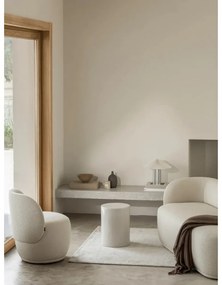 Biela/v striebornej farbe stolová lampa so stmievačom s textilným tienidlom (výška 36 cm) Taite – Blomus