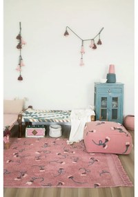 Ružový prateľný ručne tkaný bavlnený detský koberec 140x210 cm English Garden Ash Rose – Lorena Canals
