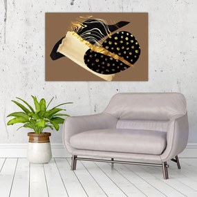 Obraz - Abstrakcia golden brown N⁰1 (90x60 cm)