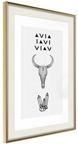 Artgeist Plagát - Animal Skull [Poster] Veľkosť: 40x60, Verzia: Zlatý rám s passe-partout