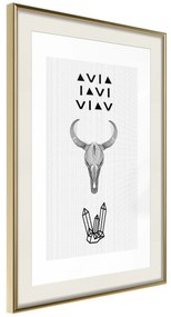 Artgeist Plagát - Animal Skull [Poster] Veľkosť: 40x60, Verzia: Čierny rám s passe-partout