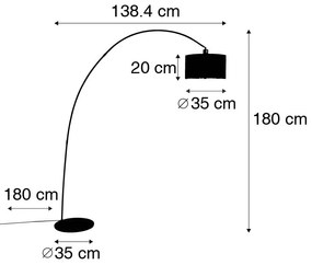 Inteligentná moderná oblúková stojaca lampa čierna vrátane A60 Wifi - Vinossa