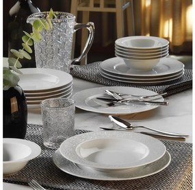 18-dielna jedálenská súprava, biela/porcelán