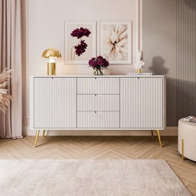 Komoda CORA II biela + zlatá 168cm