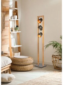 Stojacia lampa v prírodnej farbe s kovovým tienidlom (výška 150 cm) Bell – Trio