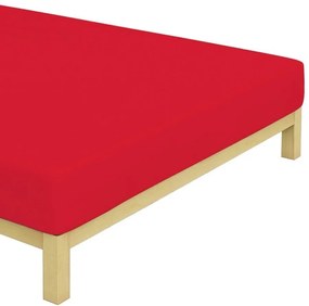 Jersey prestieradlo na jednolôžko - 90 x 200 cm - červené