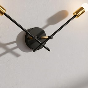 Toolight Toolight, nástenné svietidlo 2xE27 APP1119-2W, čierna-zlatá, OSW-01642