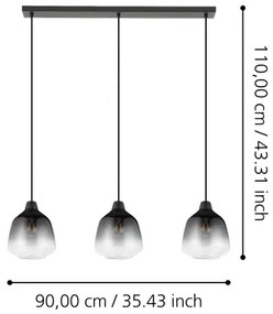 Eglo 43822 - Luster na lanku SEDBERGH 3xE27/40W/230V