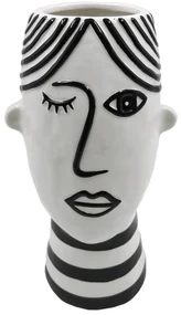 Čierno-biela porcelánová váza Mauro Ferretti Face