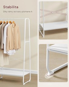 Stojan na oblečení s botníkem Vasagle Greya bílý II