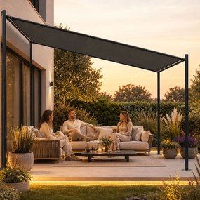 Zahradní pergola Lowa 3x3 m šedá/černá