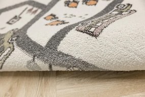 Detský koberec Lima 9376A uličky, krémový / svetlosivý