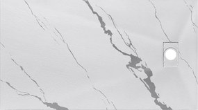 Besco Obdĺžniková sprchová vanička z SMC kompozitu VEXO MARBLE R 100x80 (120x80, 120-180x90) BESCO-Rozmery: 100x80