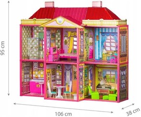 Domček pre bábiky pre bábiky 128 prvkov + nábytok