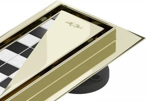 Mexen Flat M13 lineárny odtok 2v1 80 cm, zlatý - 1510080-15