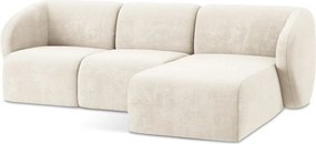 Béžová ženilková rohová pohovka (pravý roh/s leňoškou) Lani – Makamii