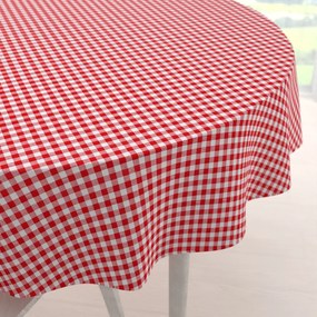 Biante Bavlnený okrúhly obrus Sandra SA-056 Červeno-biele kocky Ø 100 cm