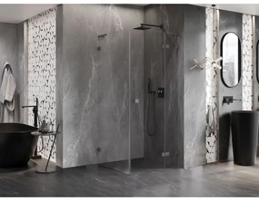 Mexen Lunar, L výklopný sprchový kút pravý 70 x 70 cm, 8mm číre sklo, grafitový profil, 834L-070-070-95-00-P