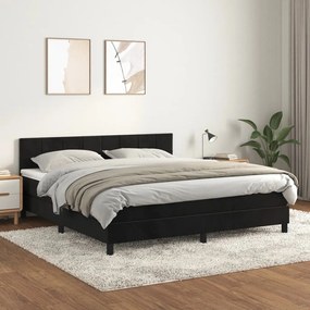 Posteľný rám boxspring s matracom čierny 180x200 cm zamat 3141319