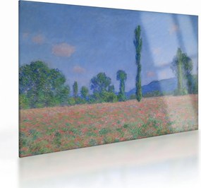 Sklenený obraz - Claude Monet, Poppy Field (Giverny), reprodukcia (70x50 cm)