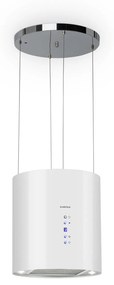 Barett, ostrovčekový digestor, Ø 35 cm, recirkulácia 560 m³/h, LED, filter s aktívnym uhlím, biely