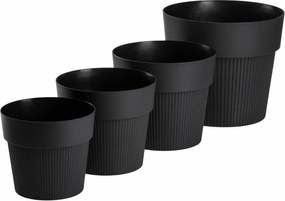 Sada 4 ks květináčů Silva Line černá