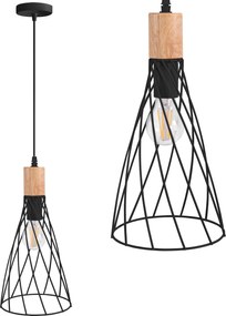 Toolight Toolight, stropné svietidlo 1xE27 APP1268-1CP, čierna-hnedá, OSW-06580